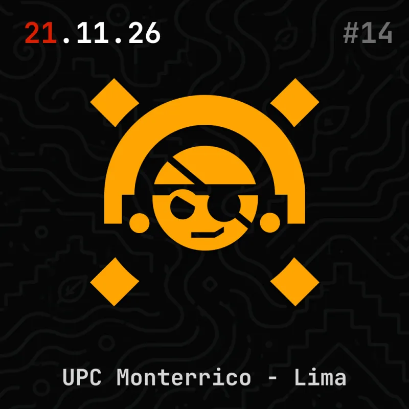 Afiche de PERÚHACK 2026, edición 14, con el ícono del Tumi Hack: 21.11.26, UPC Monterrico, Lima