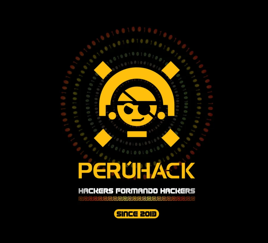 Arte de marca de PERÚHACK: el ícono del Tumi Hack junto a la greca andina y el lema Hackers formando hackers, since 2013
